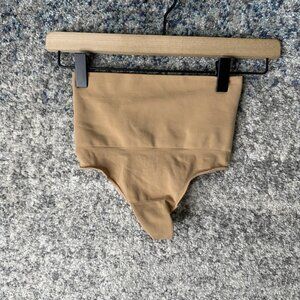 Skims High Waisted Thong Womens L XL Beige Nude Seamless Shapewear Underwear